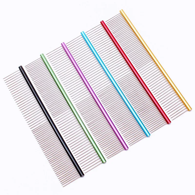 Peine para perros de acero inoxidable, utensilio para eliminar el pelo de mascotas, cepillo de masaje para perros, cuidado de mascotas, peine para gatos, limpieza de nudos de pelo para perros, suministros para mascotas - imagen 3