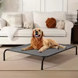 Cama elevada para perros de exterior – Malla transpirable y portátil