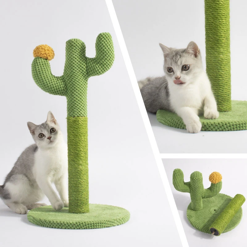 Postes rascadores para gatos de Cactus, cuerda de Sisal, rascador para gatos, juguete interactivo para gatos, juego para moler garras, sacapuntas, juguetes para mascotas