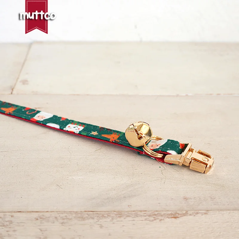 MUTTCO-collar de gato con estampado navideño, diseño independiente, hecho a mano, Papá Noel, 2 tamaños, UCC215 - imagen 4