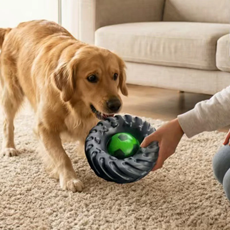 Juguete masticar neumático resistente perro: limpia dientes cachorros - imagen 5