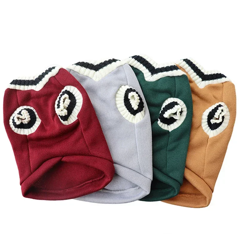 XS-5XL ropa de estilo universitario para mascotas, suéter cálido para perros pequeños y grandes, chaleco para cachorros, abrigo para Bulldog Francés Yorkie Chihuahua, suministros para perros - imagen 5
