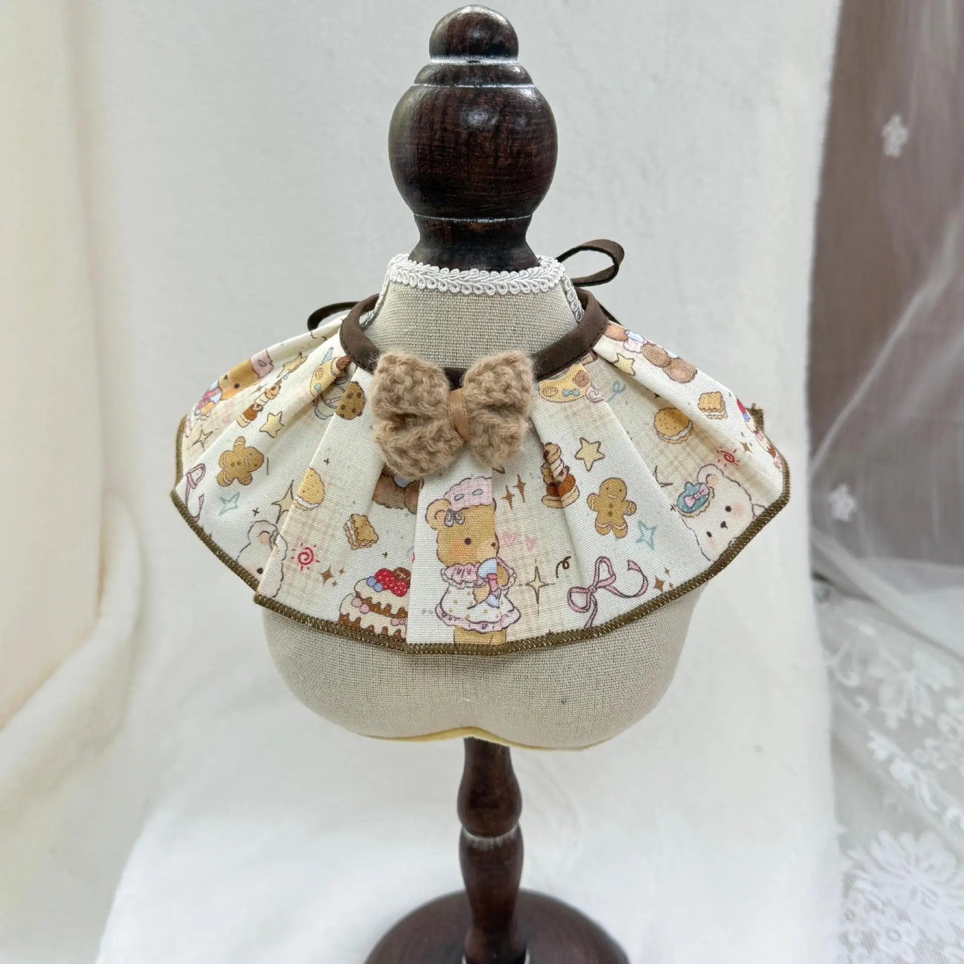 Cuello para mascota, lazo tejido, oso, cumpleaños, Collar para gato, corbata, decoración hecha a mano para mascotas, ropa para perros pequeños, ropa para cachorros - imagen 4