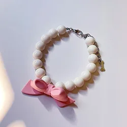 Collar lazo rosa para perros pequeños y medianos