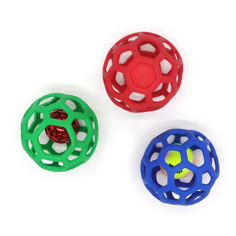 Juguete masticable de goma Natural para perros pequeños, medianos y grandes, pelota de puzle de seguridad geométrica, suministros de entrenamiento para mascotas - imagen 4