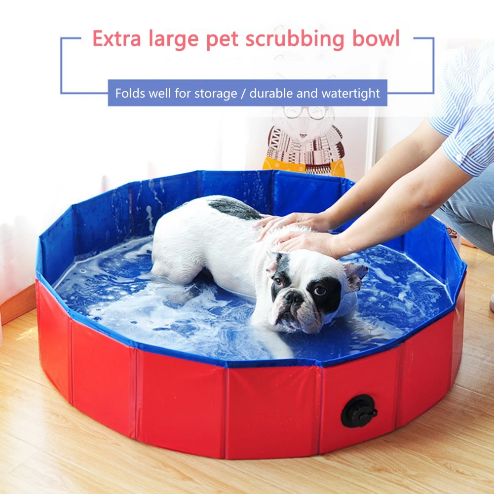 Piscina plegable de PVC para perros, bañera para mascotas, para interiores y exteriores, XXL - imagen 5