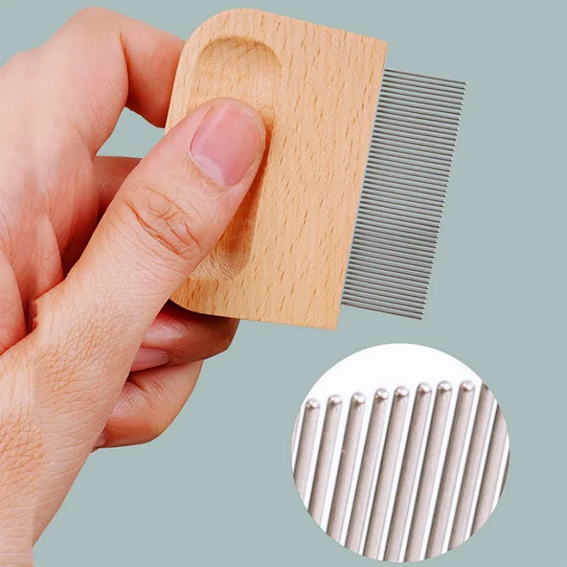 Peine para perros, cepillo para perros de madera maciza, removedor de pelo para mascotas, cepillo de bambú para gatos, peines de dientes densos para el cuidado de perros, peine de masaje, accesorios para mascotas - imagen 3