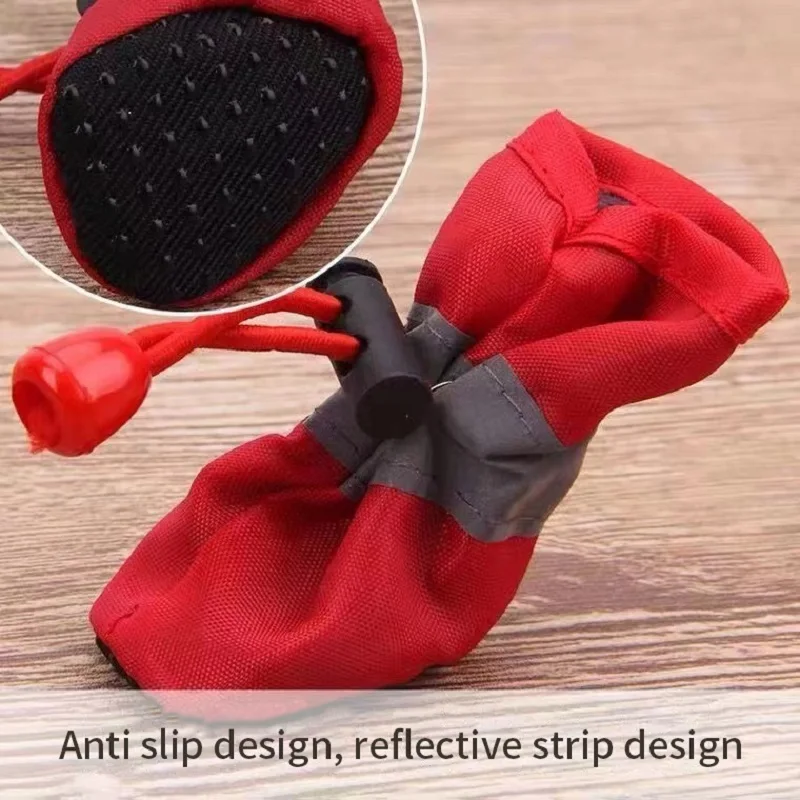 4 unids/set zapatos impermeables para perros botas de lluvia antideslizantes calzado para gatos pequeños perros cachorros botines para mascotas accesorios para patas de mascotas - imagen 3
