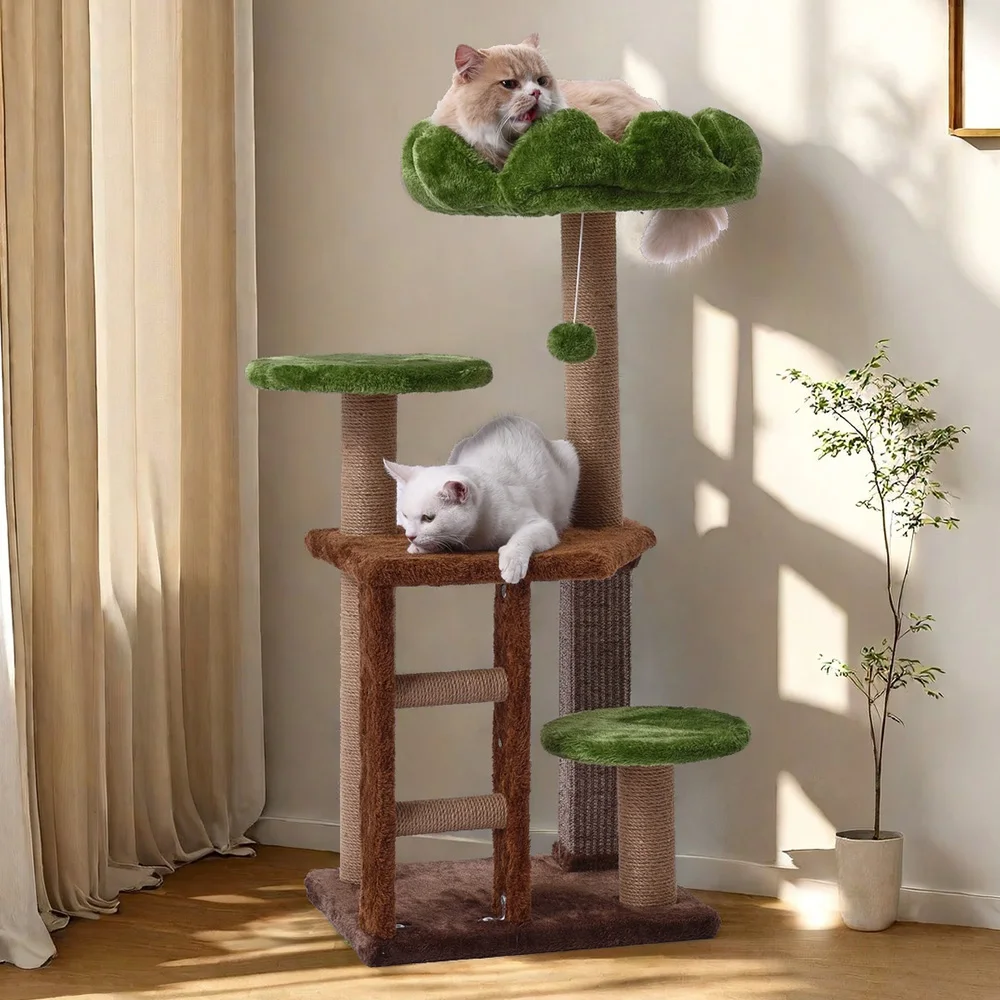 Árbol para Gatos Medianos: Torre de Niveles con Escalera y Rascador - imagen 4
