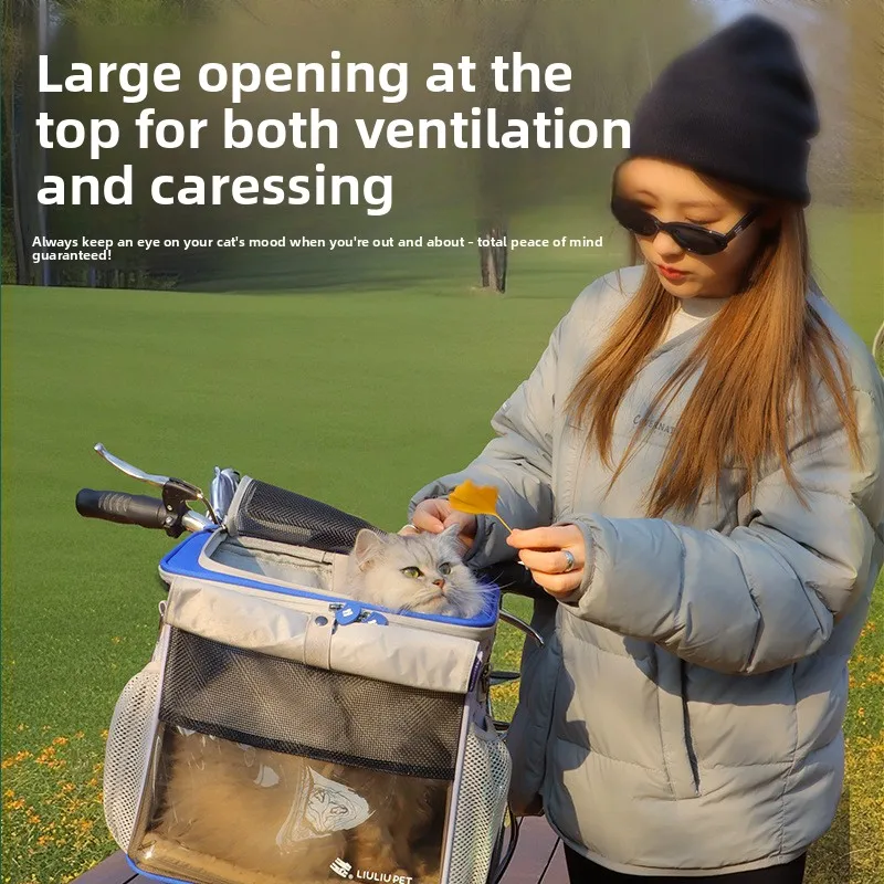 Bolsa de bicicleta para gatos, bolsos de hombro, bolsa de coche para mascotas y perros, bolsas para mascotas al aire libre, almacenamiento desmontable, suministros para gatos