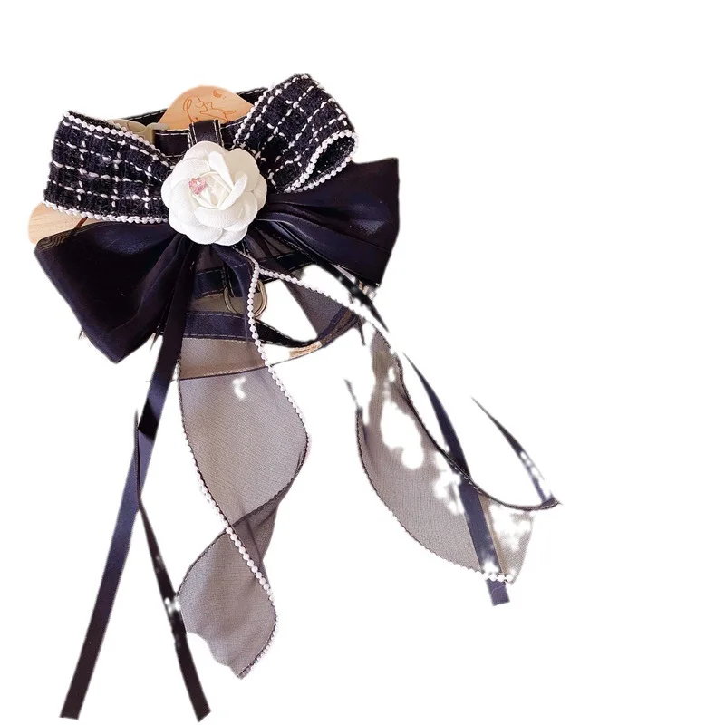 Correa para perro mascota, correa para el pecho con lazo de flores, correa ajustable para caminar al aire libre, arnés para gato, accesorios para mascotas, Collar para gatito, arnés para perro - imagen 5