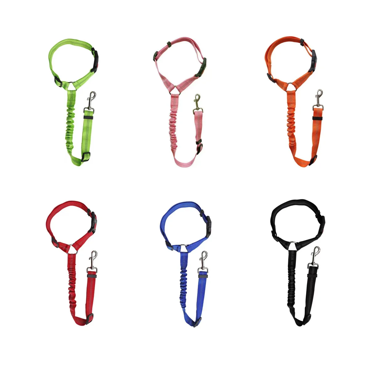 Cinturón reflectante 2 en 1 para asiento trasero de coche para mascotas, correa ajustable de seguridad de nailon duradero para perros pequeños y grandes, suministros de moda para coche para mascotas - imagen 2