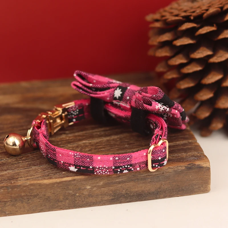 Collar de gato de Navidad trenzado para mascotas, accesorios de decoración de Año Nuevo, anillo de cuello, campana, suministros de accesorios - imagen 4