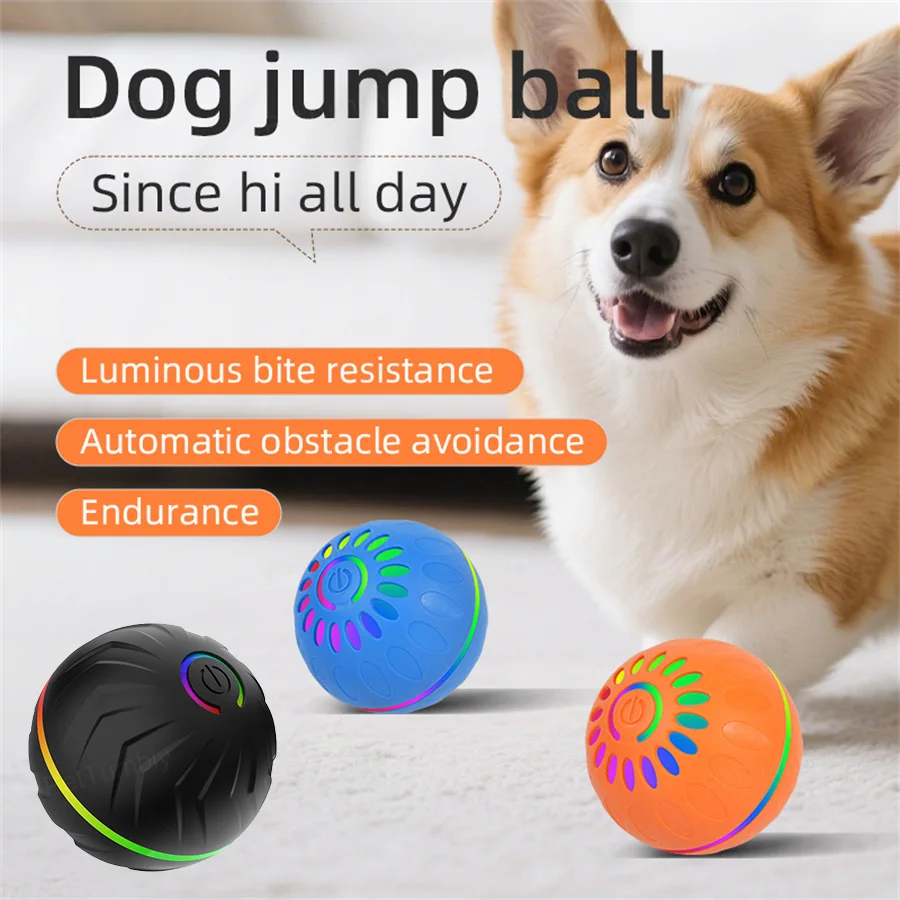 Pelotas de juguete interactivas para perros inteligentes, pelota que rebota en movimiento automático USB para cachorros a perros grandes, pelota electrónica para mascotas, regalo de Navidad - imagen 2