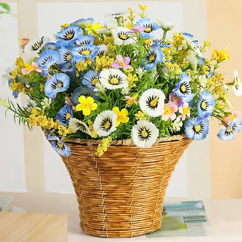 Flor Artificial colgante, cesta de pared de flores artificiales, flor colgante falsa para boda, decoración de fiesta en casa al aire libre - imagen 5