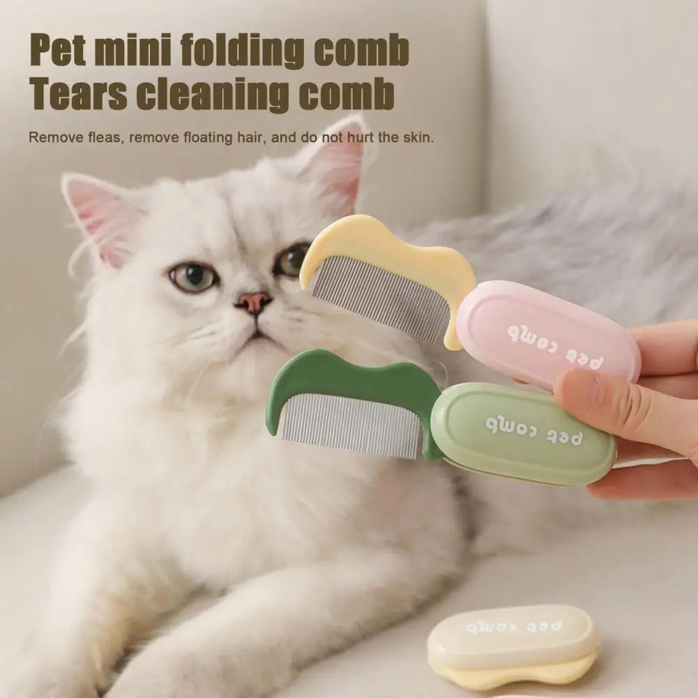Peine plegable para gatos, eliminación de pulgas y suciedad, peine para gatos, Reduce el desprendimiento, peine versátil para pelo de mascotas, herramientas de aseo para perros y gatos