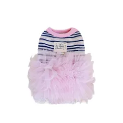 Vestido princesa lana cuadros lazo encaje para perros pequeños festivo