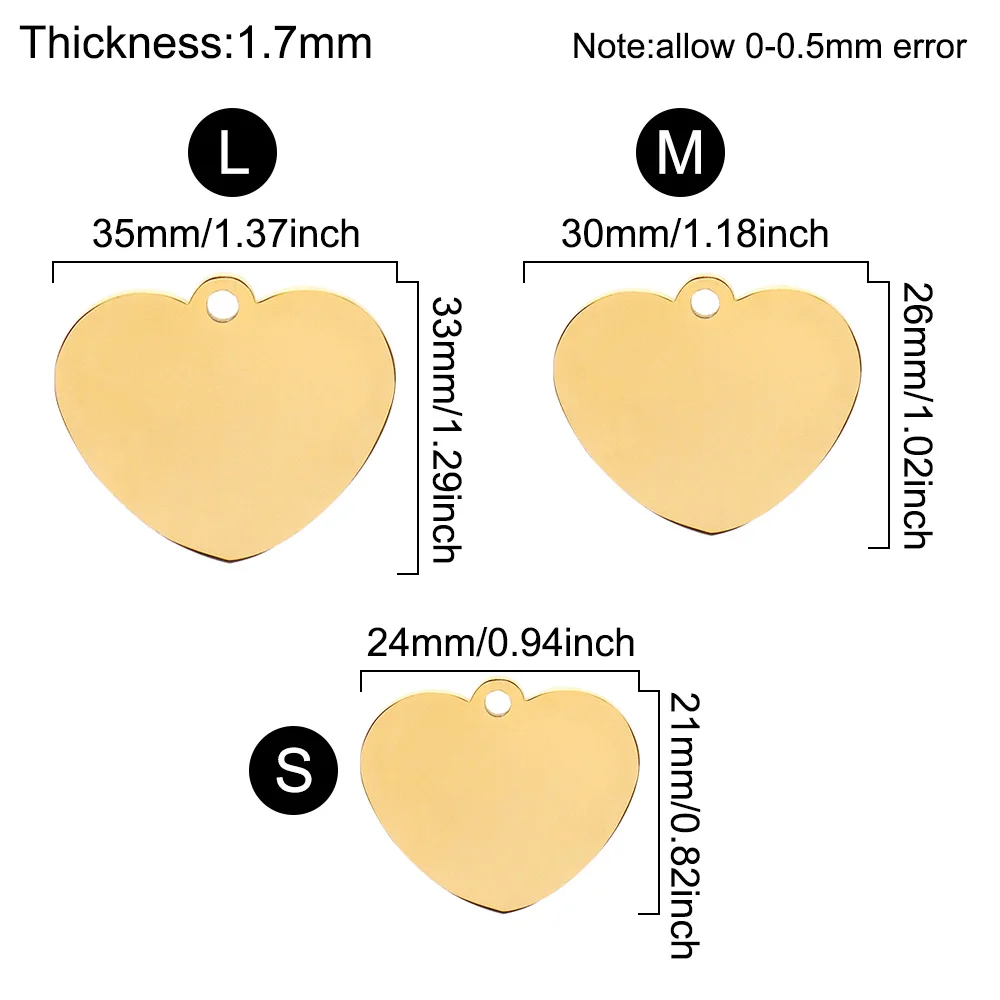 Colgante de placa de identificación de perro en forma de corazón, accesorio de acero inoxidable para collar de identificación de Mascota, personalizado, grabado, personalidad, gato, 20 piezas - imagen 2