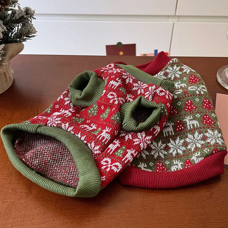 Jersey cálido para perros, suéter de invierno, ropa de punto navideña, ropa de manga corta para mascotas para perros pequeños, ropa tejida para cachorros Chiwawa - imagen 3