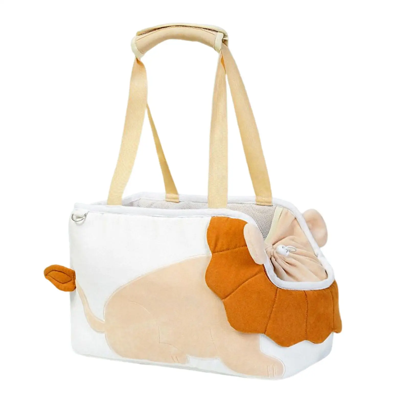 Pet Cat Shoulder Bag Pouch Hand Tote Cat Carrier Cartoon Lion Pattern Padded