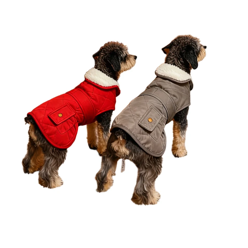 Abrigo de invierno para perros, chaqueta gruesa y cálida de lana para perros, ropa para clima frío, chaleco para mascotas, trajes de abrigo para perros pequeños, medianos y grandes - imagen 2