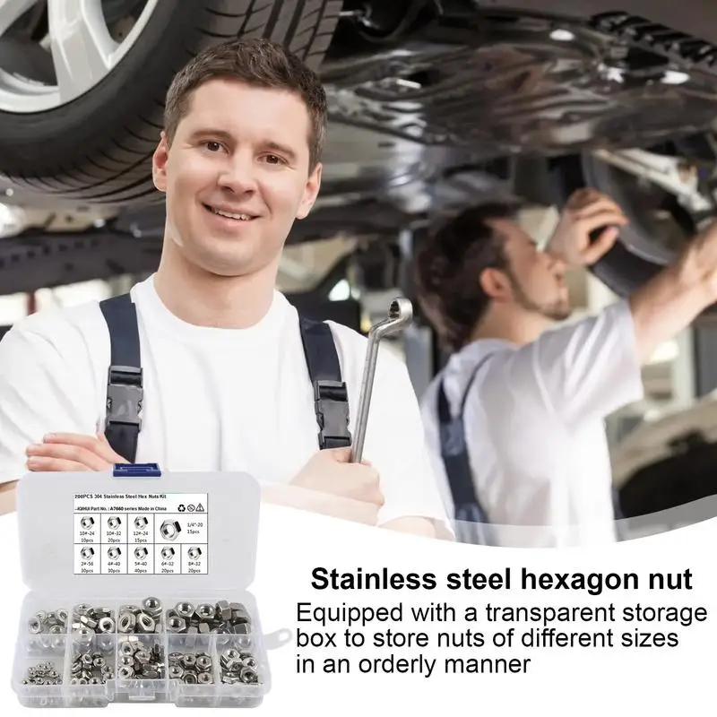 Tuercas hexagonales de rosca gruesa, tuercas hexagonales de Hardware, tuercas hexagonales de Hardware para pernos de tornillo, Hardware robusto de acero inoxidable - imagen 4