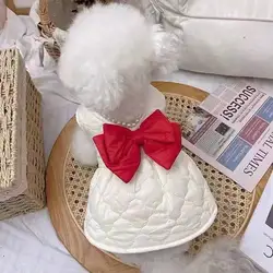 Vestido con lazo para perros y gatos – Ropa de otoño e invierno