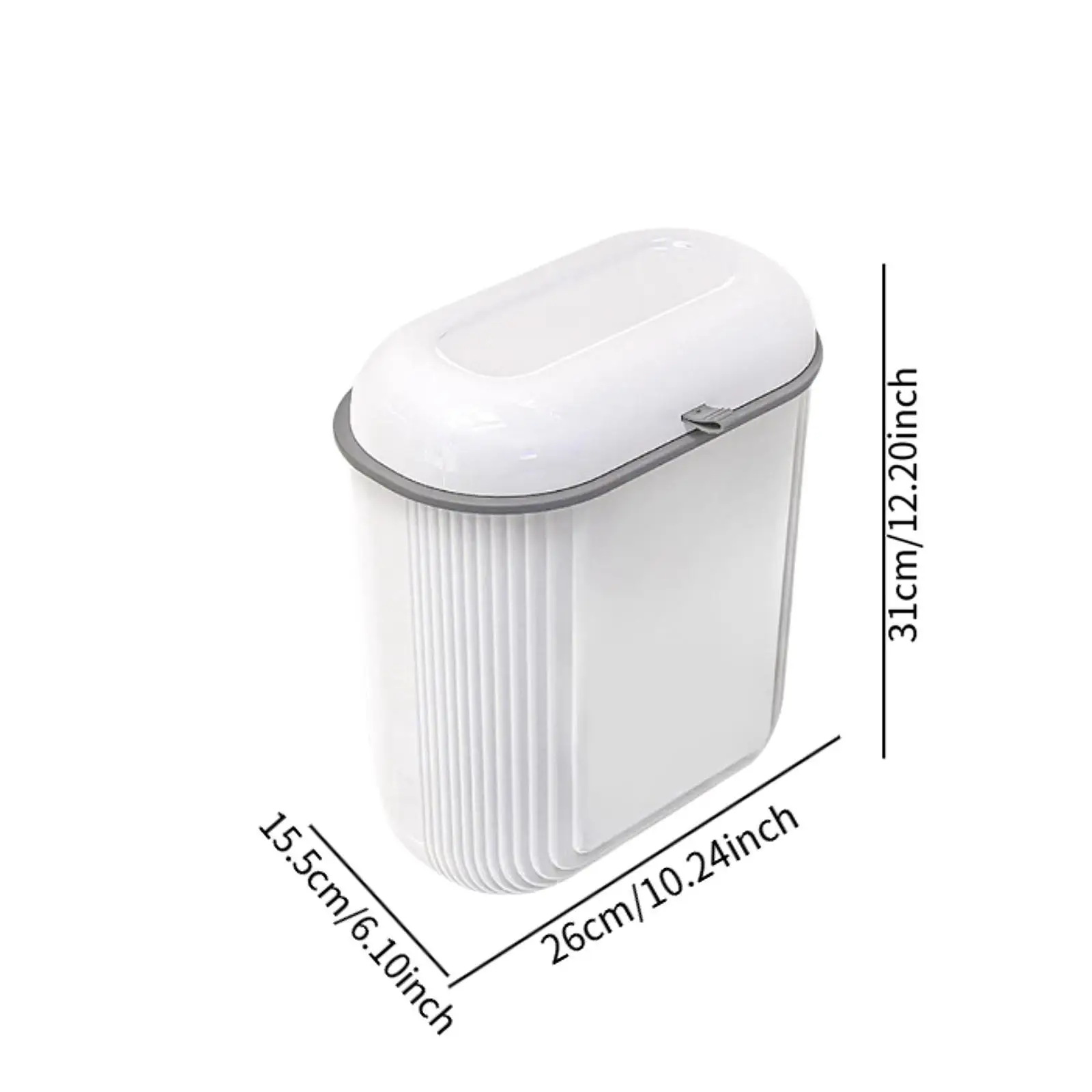 Hanging Trash Can with Lid 12L Stylish Waste Bin Wall Mounted Garbage Can Kitchen Compost Bin for Bathroom Office RV Liveroom