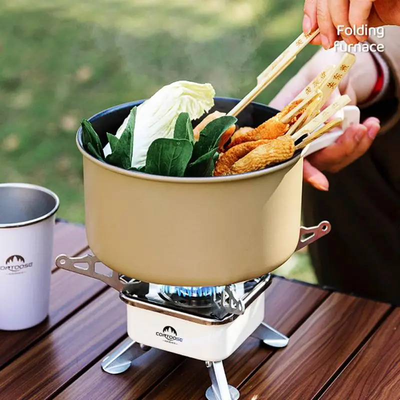 Estufa de barbacoa para acampar, quemador de 3500W, estufa de fuego para acampar, estufa de casete plegable a prueba de viento con bolsa de transporte - imagen 3
