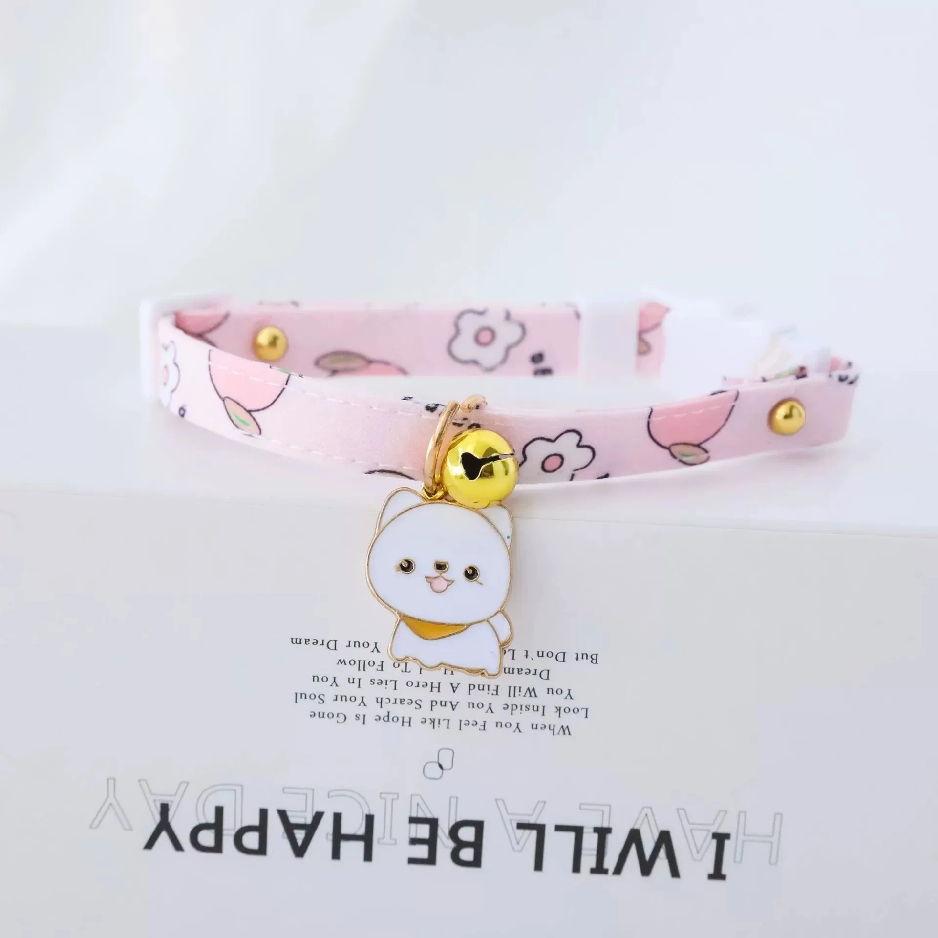 Lindo Collar de gato Koala con campana, Collar de seguridad ajustable, signo en forma de Animal, Collar de gato con patrón de fruta para cachorros, gatitos y gatos - imagen 5