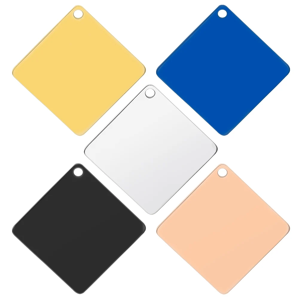 Venta al por mayor, 100 Uds., placa con nombre de acero inoxidable, etiqueta colgante cuadrada militar para mascotas para hombre, accesorios de joyería DIY, identificación de perro