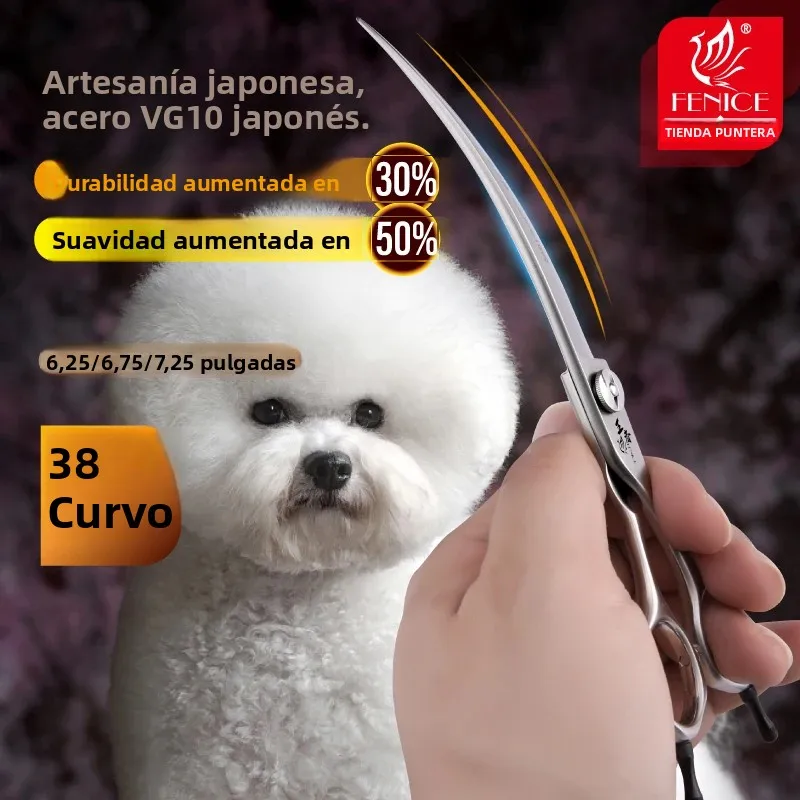 Tijeras curvas profesionales para peluquería de perros y gatos - imagen 5