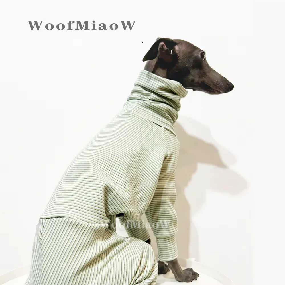 Ropa cálida italiana Little Lingti, terciopelo a rayas, suave y cómoda, Sudadera con capucha abierta en la parte delantera para perro, ropa para el hogar, Otoño/Invierno - imagen 5