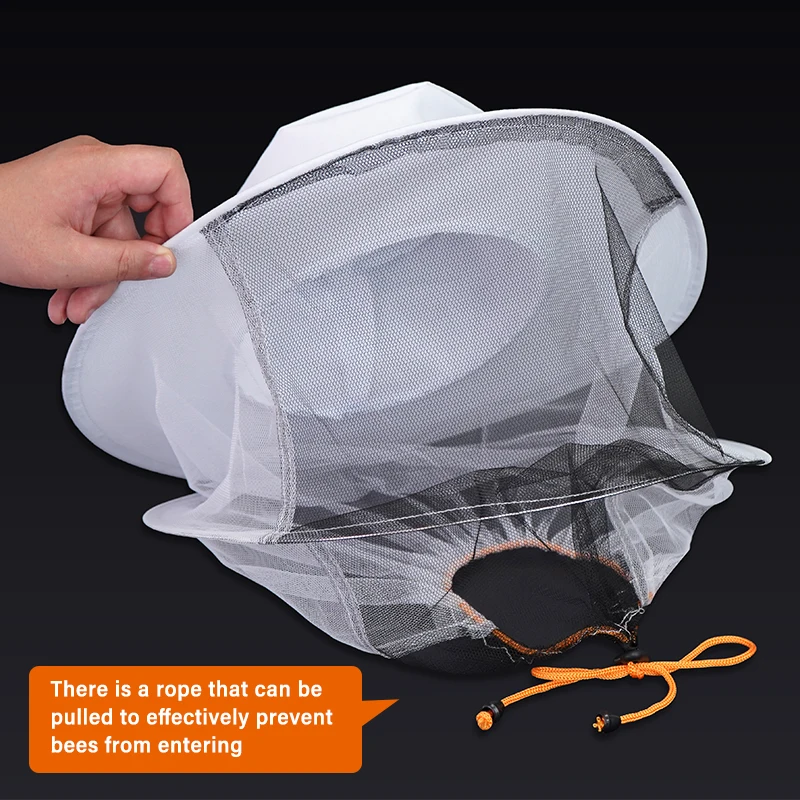BeeKeeping-Sombrero de apicultor profesional con ala, protector solar grueso para la cara, protección especial de media longitud para apicultor - imagen 5