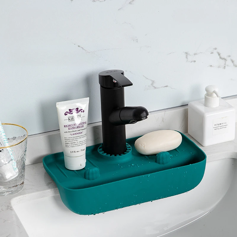 Alfombrilla absorbente para grifo de cocina, bandeja de silicona para fregadero, escurridor de salpicaduras, bandeja de jabón y esponja para el hogar, cocina y baño, alfombrillas de secado rápido - imagen 4