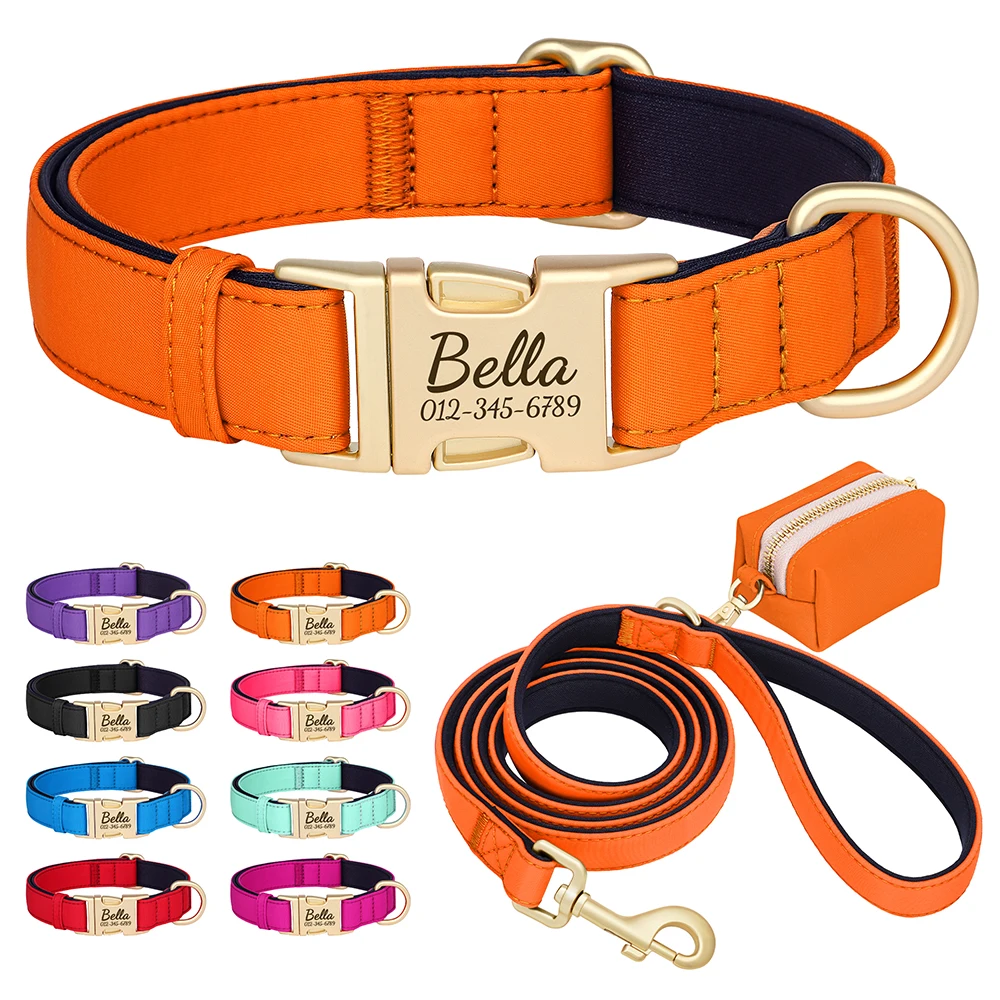 Collar personalizado perro Pug con correa y bolsa para cacas