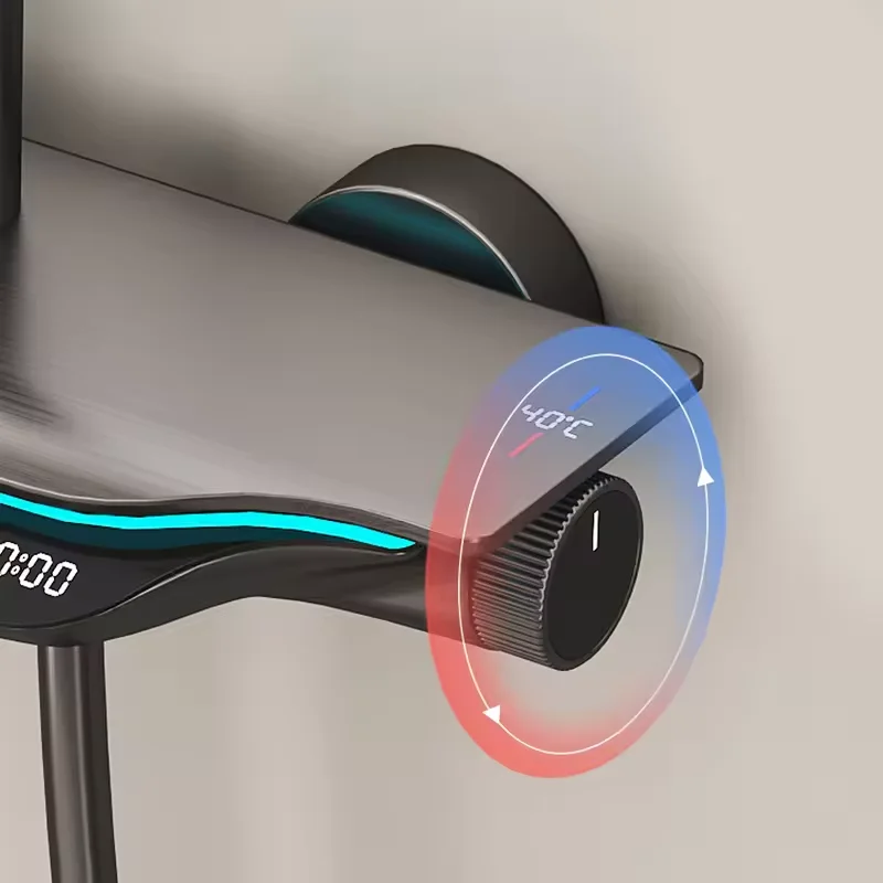 Sistema de ducha termostático inteligente, juego de grifo de ducha Digital para baño, pantalla de temperatura, juegos de ducha LED - imagen 4