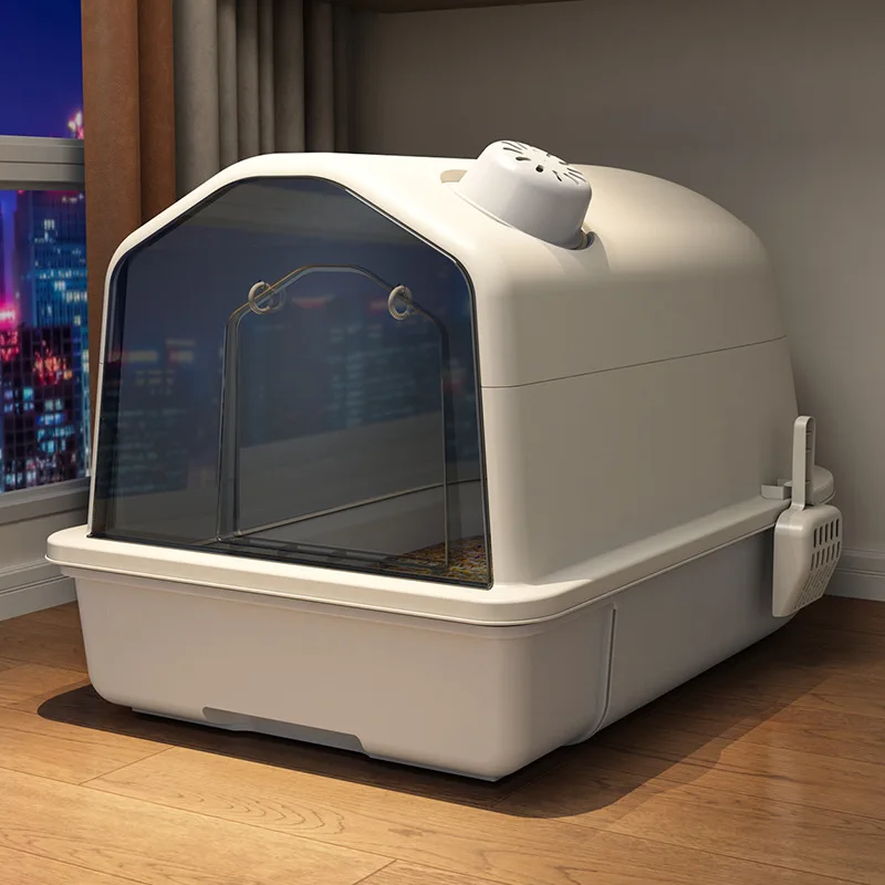 Caja de arena cerrada extragrande para gatos con filtro antiproyectiles - imagen 2