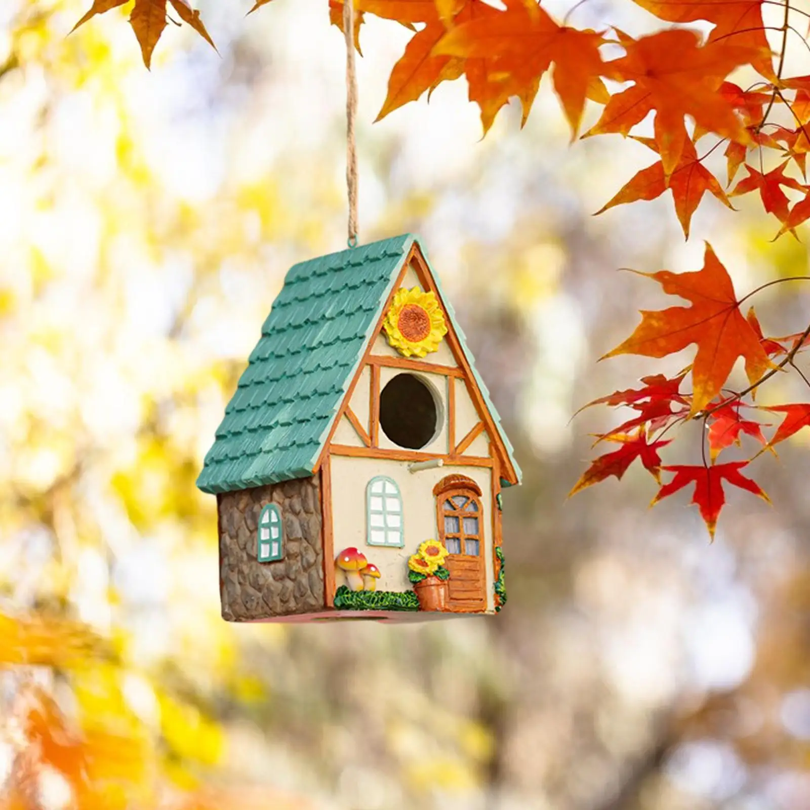 Bird House Resin Unique Bird Cottages Nest Rustic Bluebird Shelter for Garden Bird House Resin Unique Bird Cottages Nest Rustic Bluebird Shelter for Garden