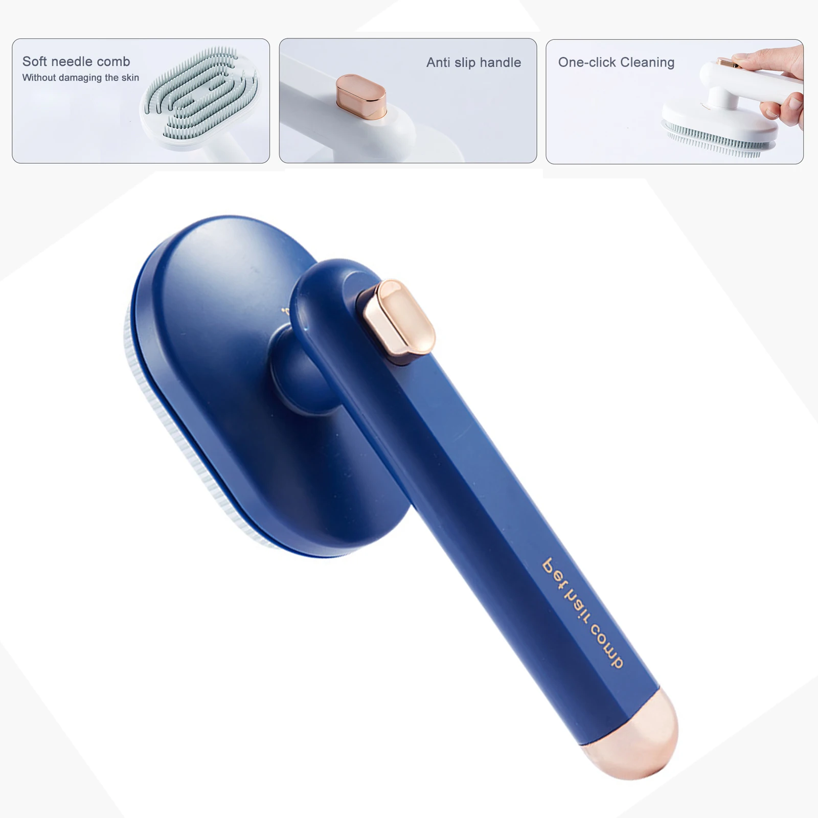 Cepillo de aseo para gatos y perros, peine de masaje con un clic, elimina el vello flotante, suministros de belleza giratorios - imagen 5