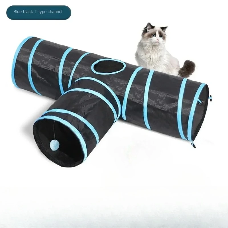 Túnel plegable para gatos, juguete, taladro, agujero para gatear, bolsa de papel con sonido, autoelevación, calmante y evita la casa, nido para gatos - imagen 2