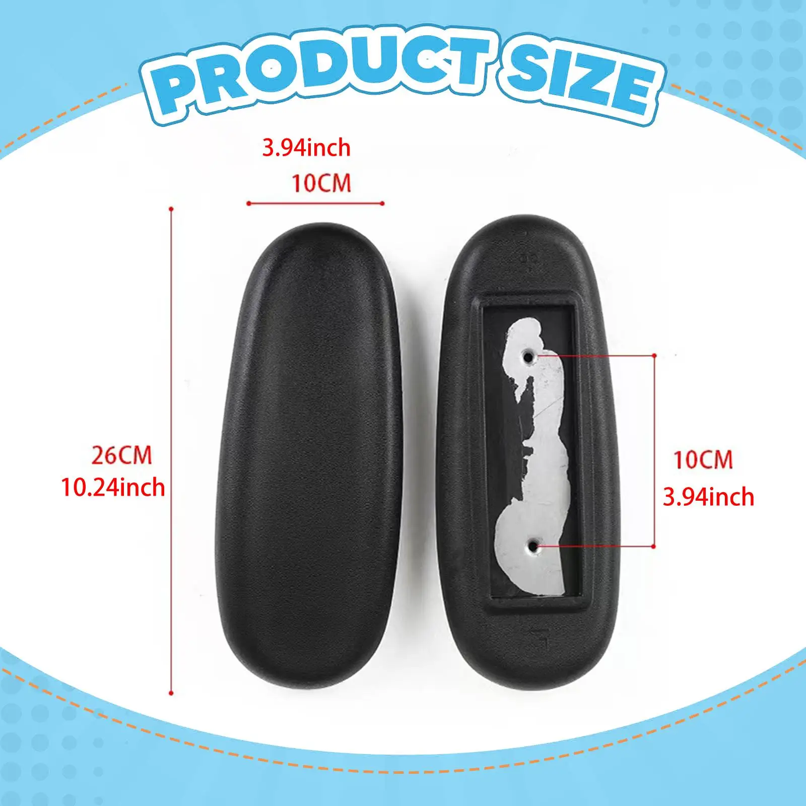 2x Office Chair Armrest Arm Pads Caps Desk Chair Arms Easy Installation with Mounting Holes Waterproof Replace Parts 2x Office Chair Armrest Arm Pads Caps Desk Chair Arms Easy Installation with Mounting Holes Waterproof Replace Parts