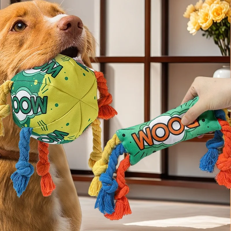 Juguete para masticar con cuerda de algodón arcoíris: cuerda dental anudada no tóxica para masticadores agresivos, juego interactivo y limpieza de dientes