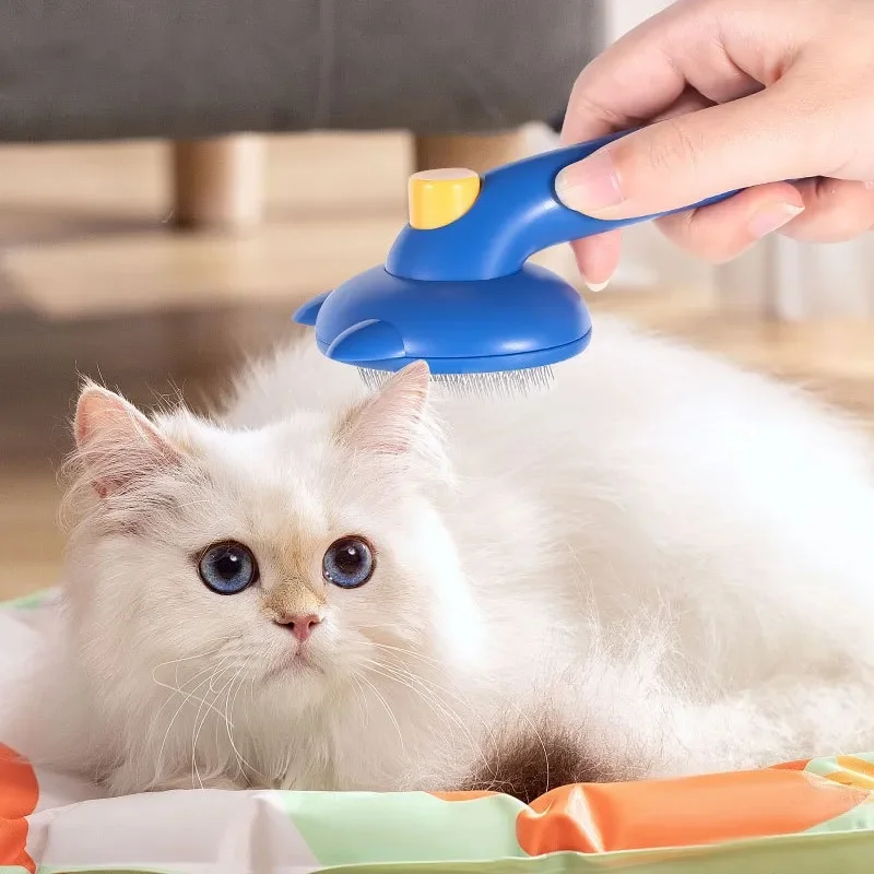 Cepillo para perros, peine autolimpiante para perros, cepillo de masaje para gatos, removedor de pelo para mascotas, peines automáticos para cepillos de aseo para perros, accesorios para mascotas - imagen 4