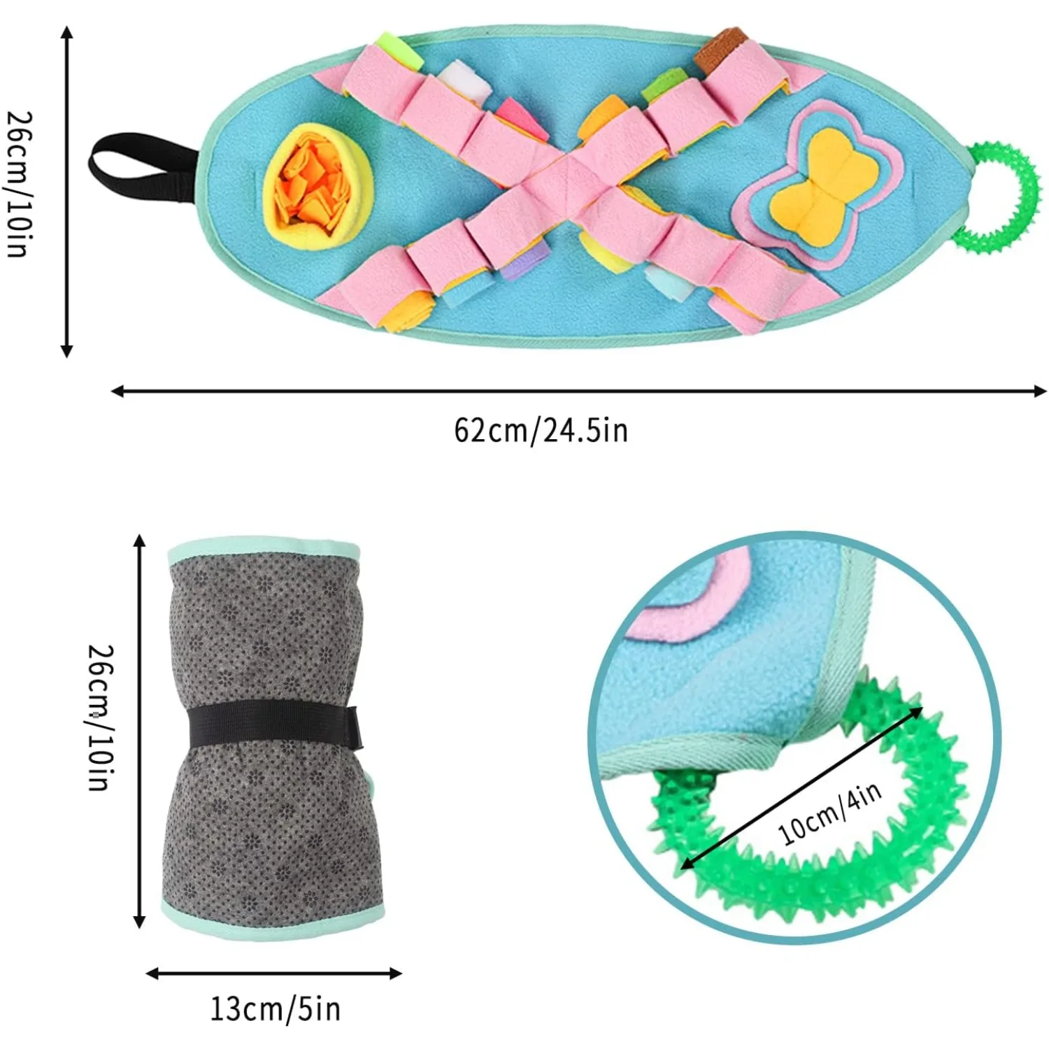 Estera de snuffle para perros pequeños, juguetes interactivos para mantenerlos ocultos, rompecabezas para cachorros, alimentador lento, tratamiento para perros, mejora de estera para lamer - imagen 2