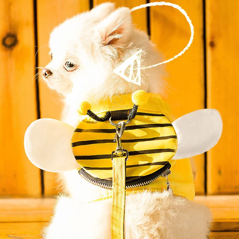 Arnés de cuerda de tracción para gatos, juego de correas ajustables para entrenamiento de abejas, para perros y gatos pequeños, Incluye correa - imagen 4