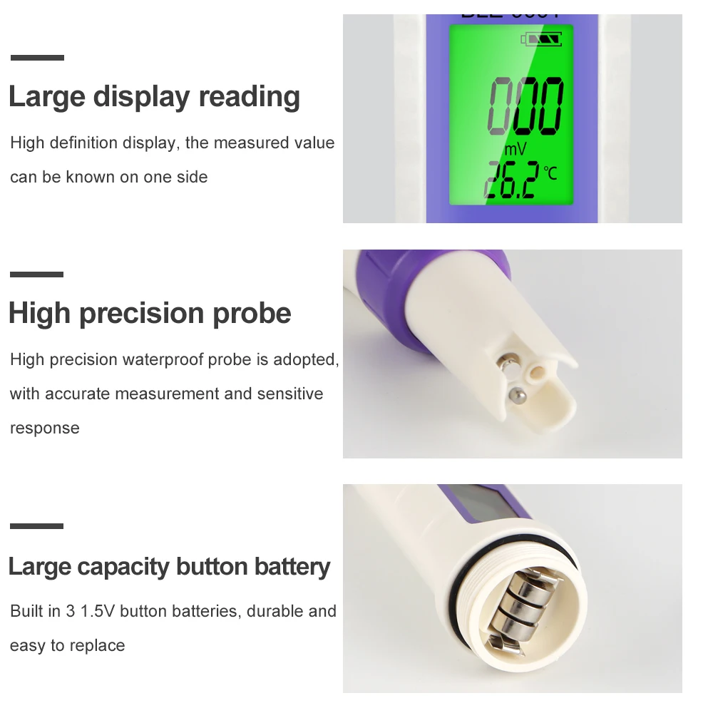 Medidor ORP Bluetooth BLE-9001 probador inteligente de calidad del agua temperatura/ORP Monitor en línea Control por aplicación analizador de agua para piscina acuario - imagen 5