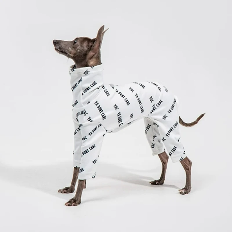 Ropa de algodón con estampado de cuello alto de cuatro patas para perro, Galgo Italiano, manga larga, Whippet, Otoño e Invierno - imagen 5