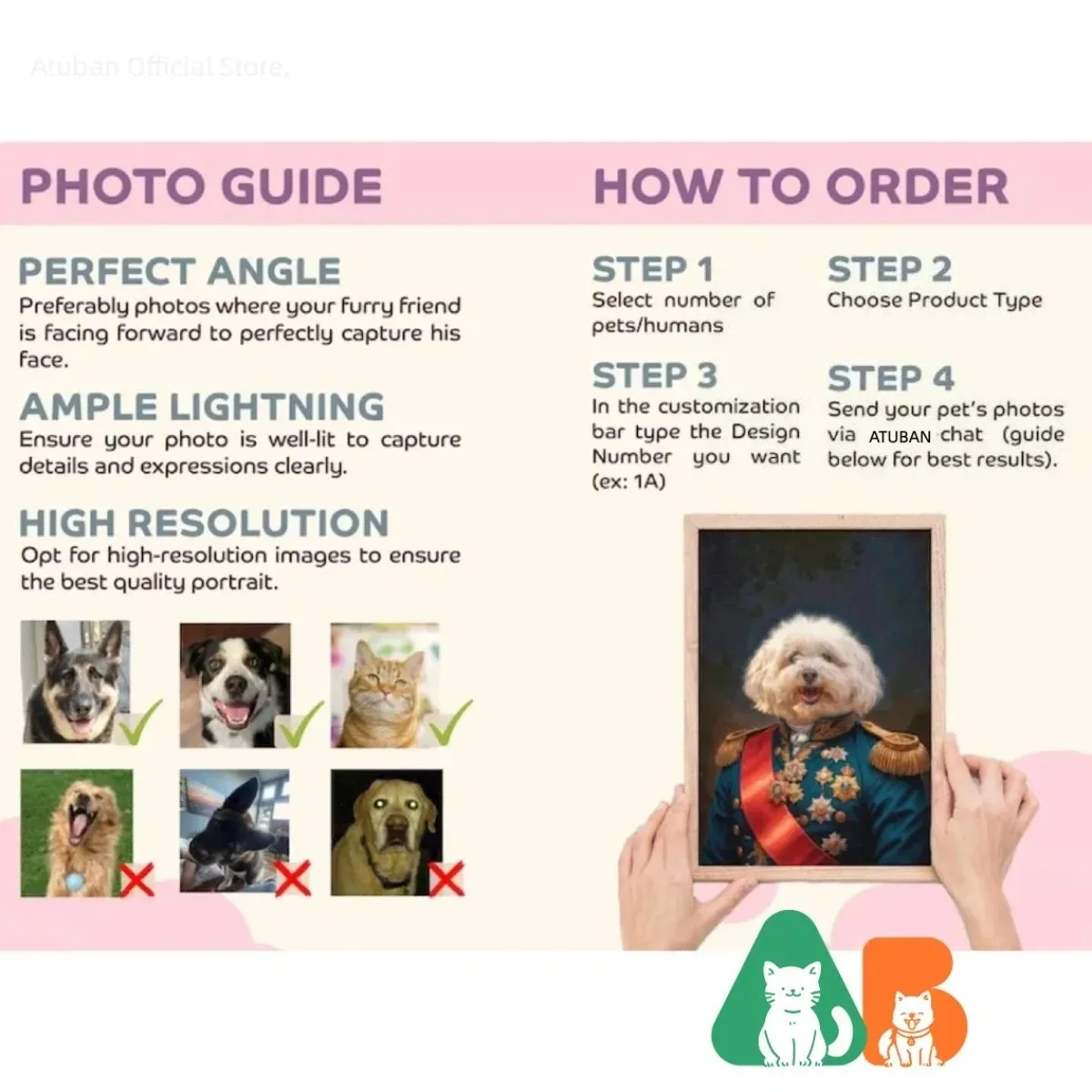 ATUBAN Retrato personalizado de la tribu de perros, retrato de gato, retrato de mascotas de héroe, regalo divertido, regalo de Navidad para mascotas, amante de las mascotas, regalo conmemorativo de mascotas - imagen 3