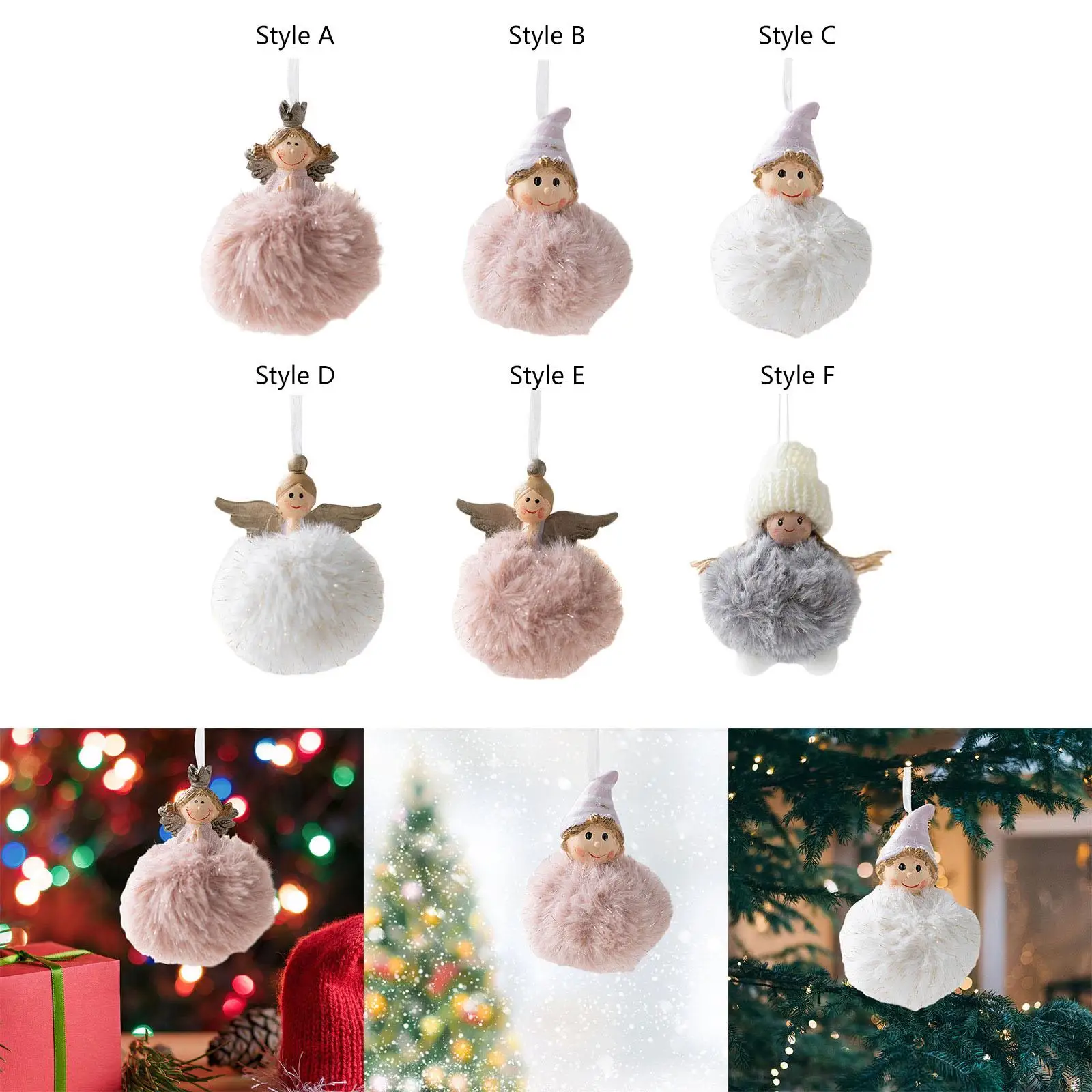 Christmas Angel Girl Hanging Decorations Home Decor Indoor Collection Hanging Pendant Ornament for Office Home Window Holiday